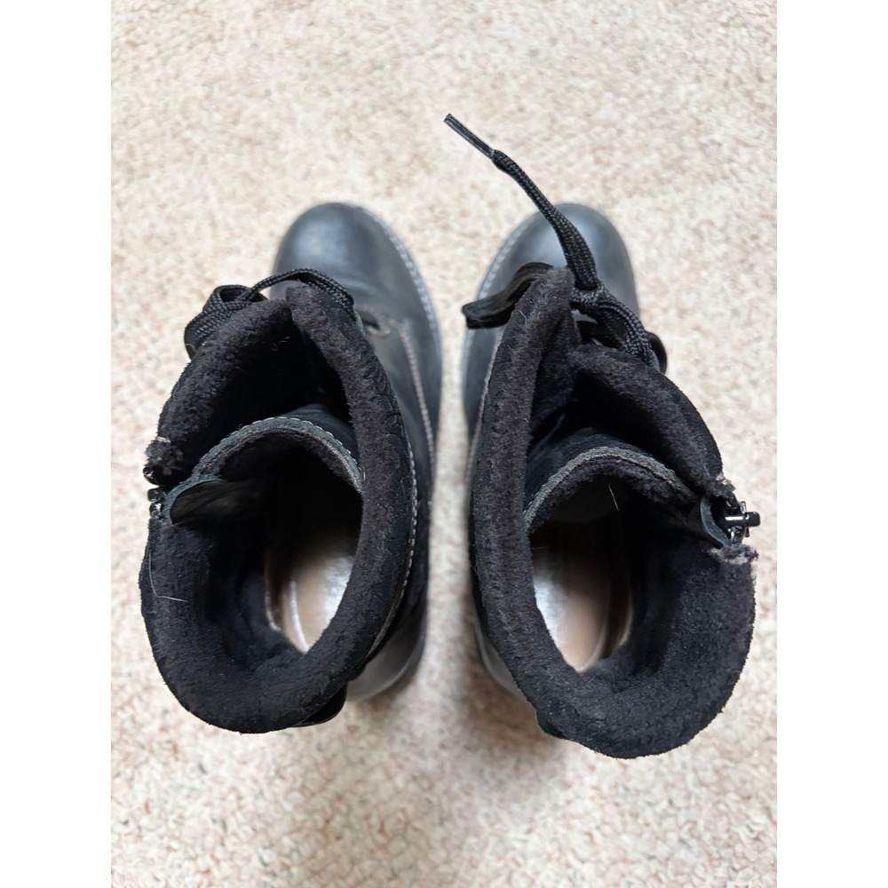 Dromedaris Women Black Leather Floral leather Lace Up Zip Combat Boots Size 39 - Picture 6 of 9